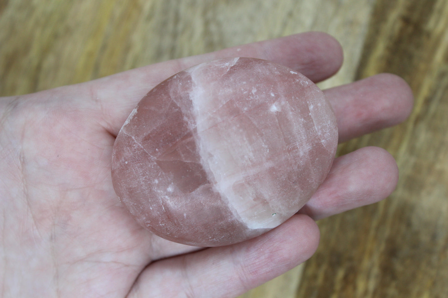 Pink Calcite Palm Stone