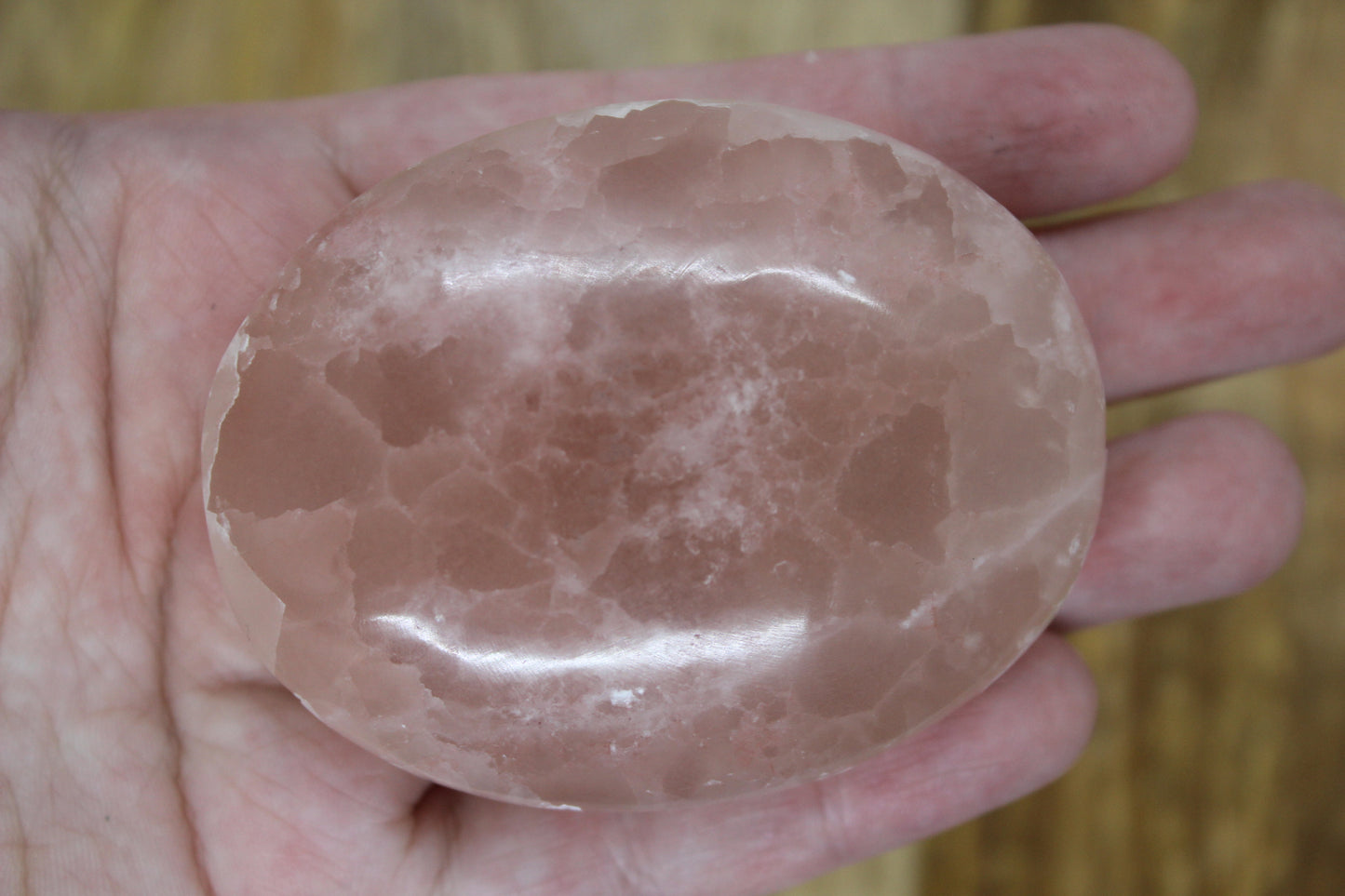 Pink Calcite Palm Stone