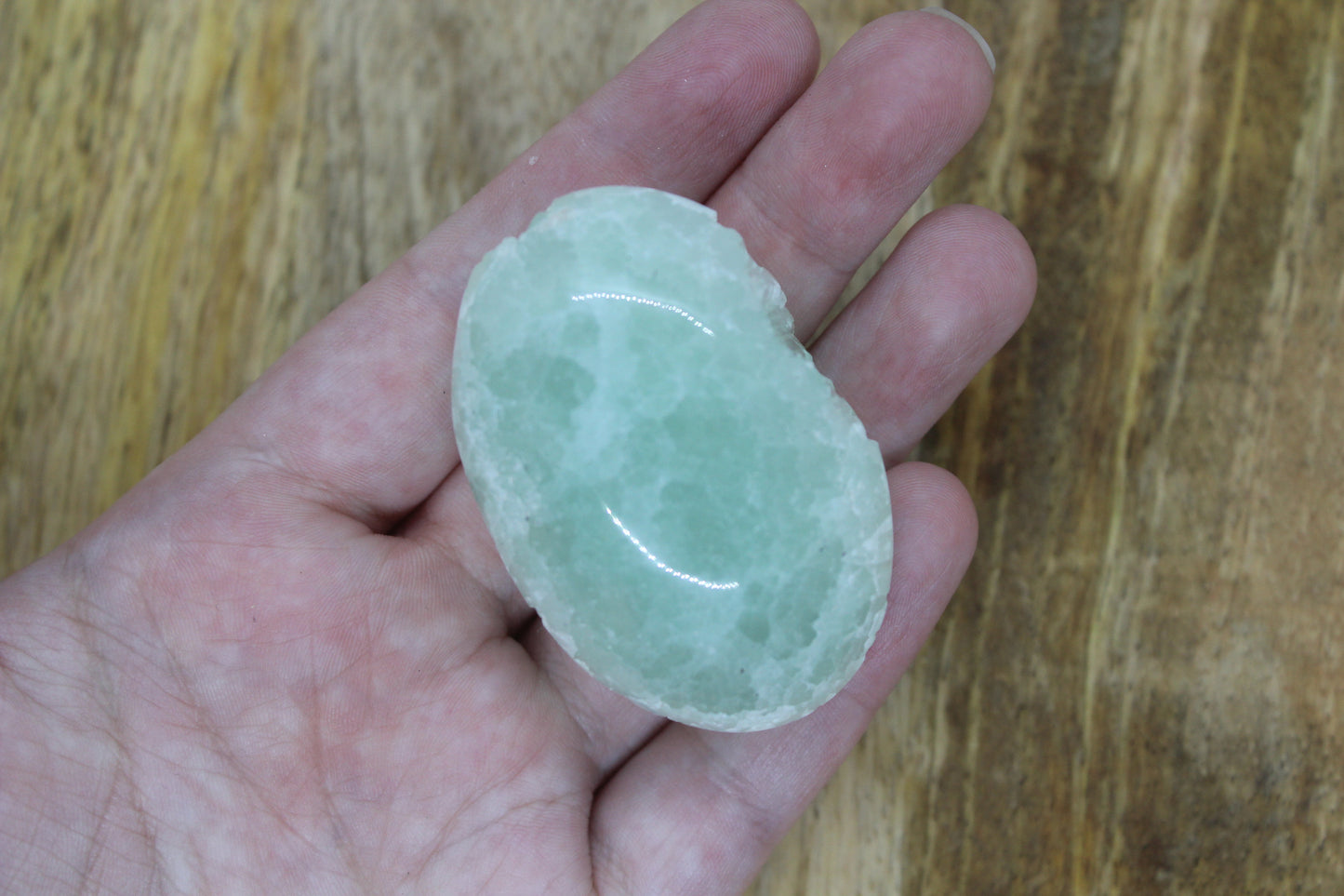 Green Calcite Palm Stone