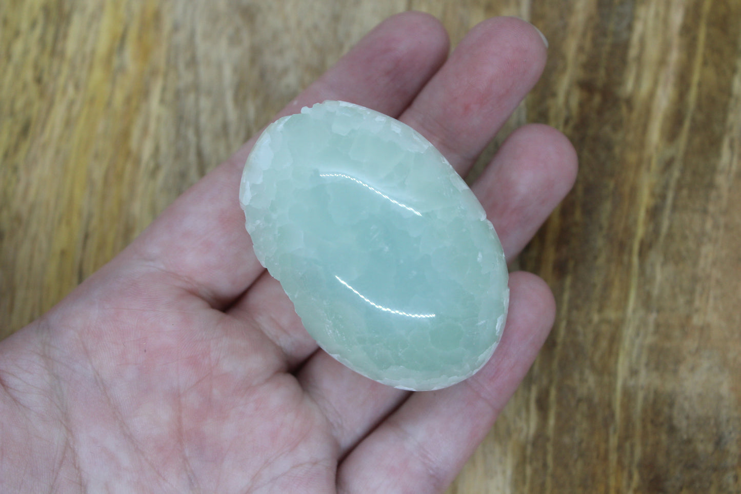 Green Calcite Palm Stone