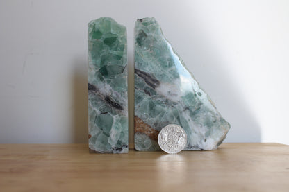 Rainbow Fluorite Bookends