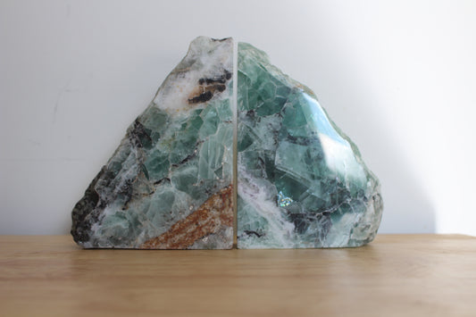 Rainbow Fluorite Bookends