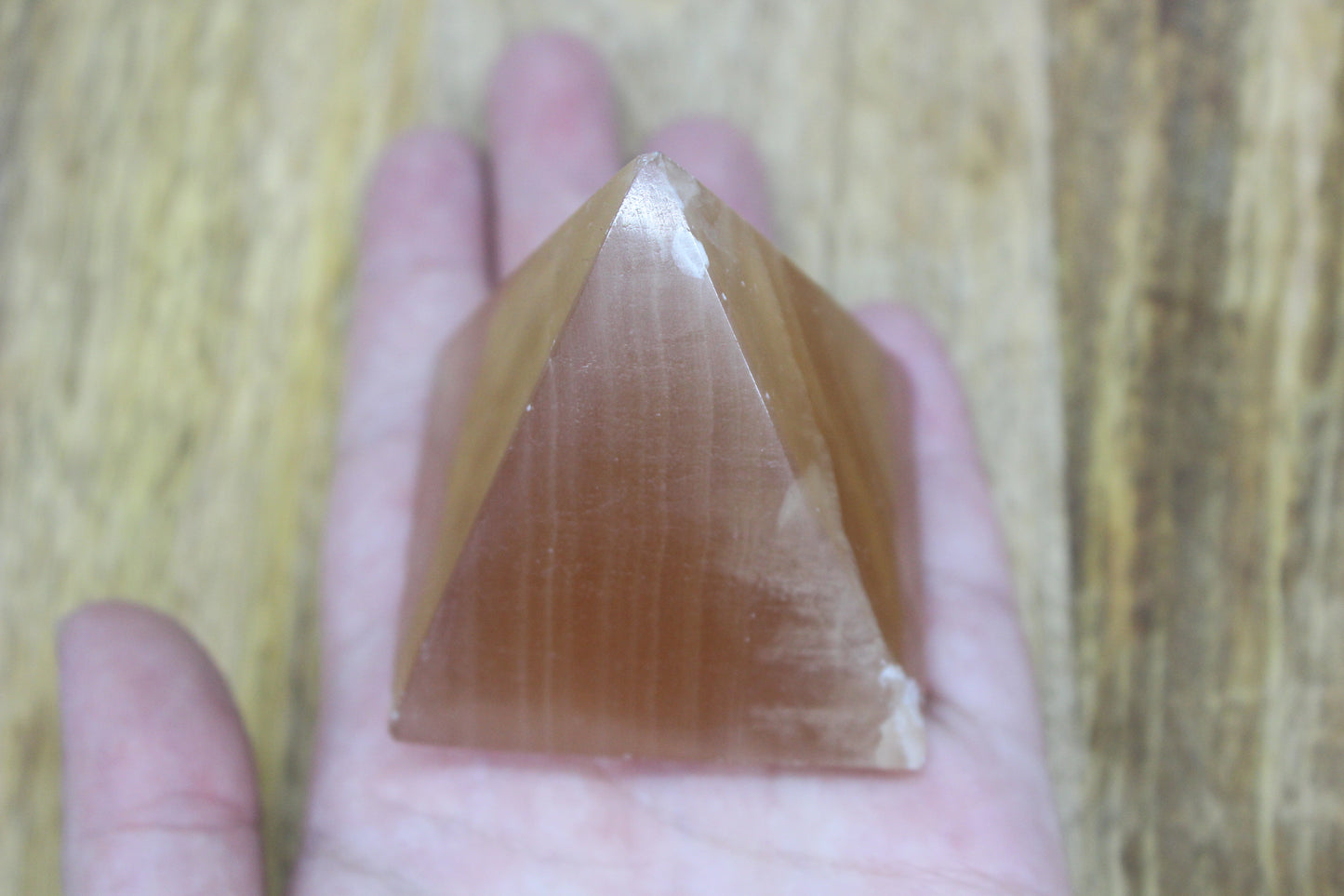 Peach Calcite Pyramid