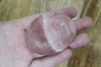 Pink Calcite Palm Stone