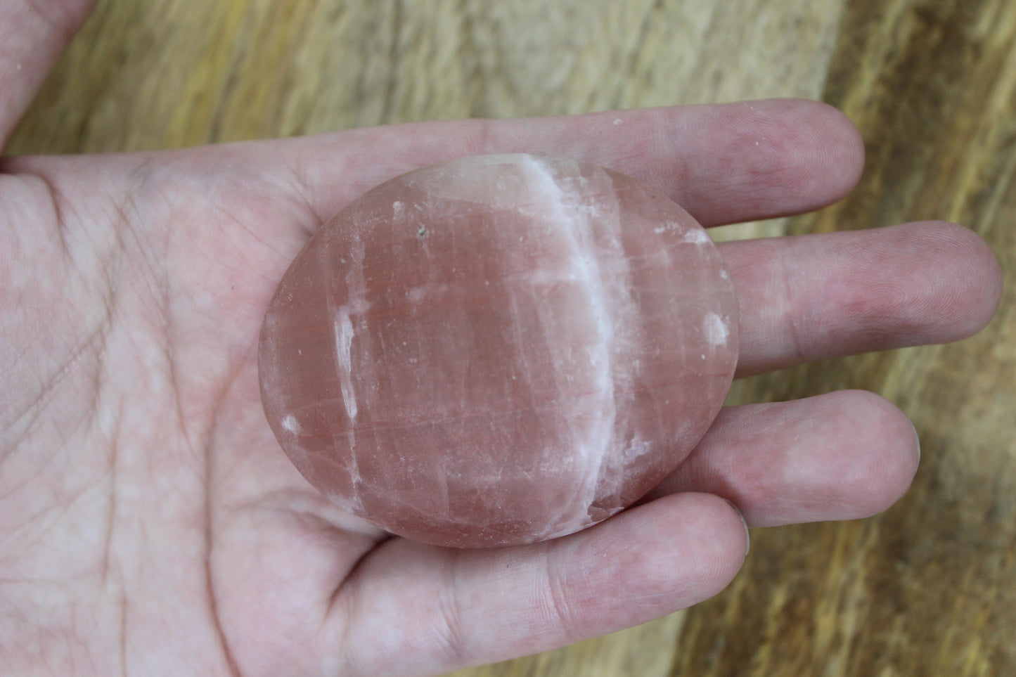 Pink Calcite Palm Stone