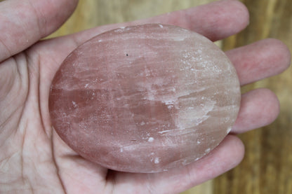 Pink Calcite Palm Stone
