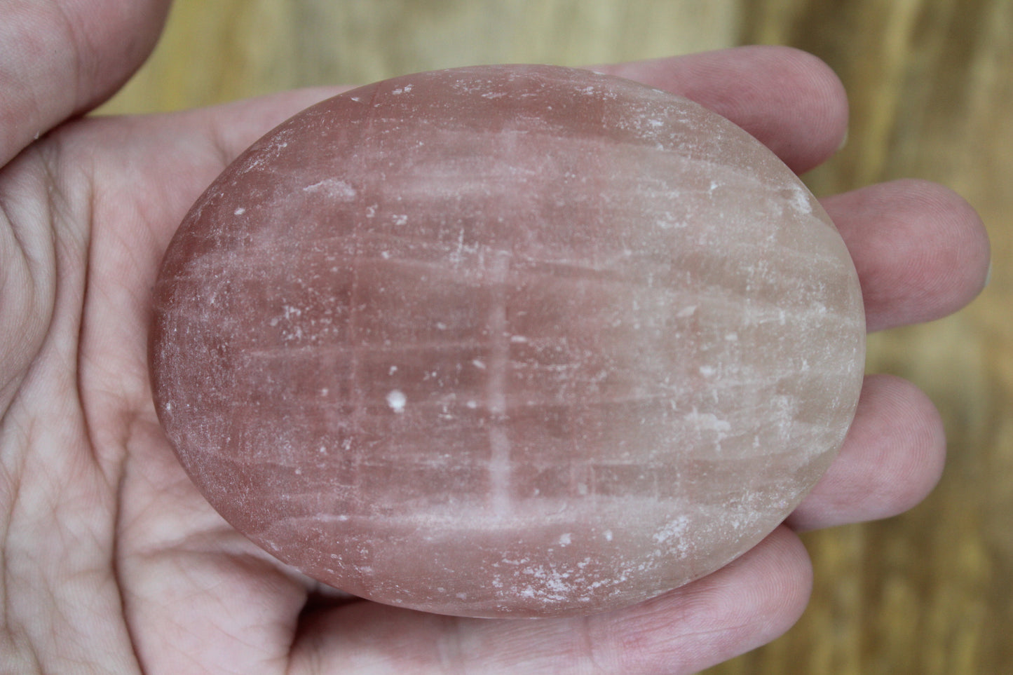 Pink Calcite Palm Stone