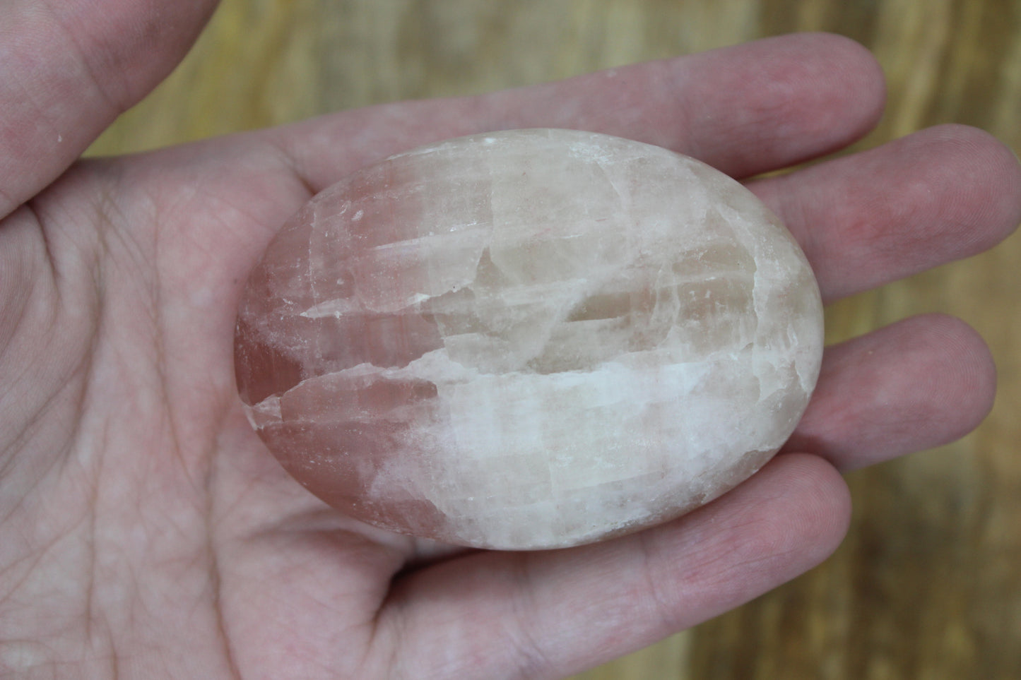 Pink Calcite Palm Stone