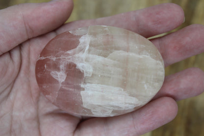 Pink Calcite Palm Stone