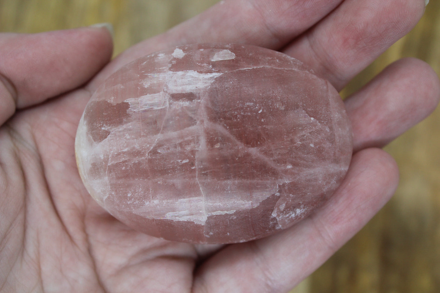 Pink Calcite Palm Stone