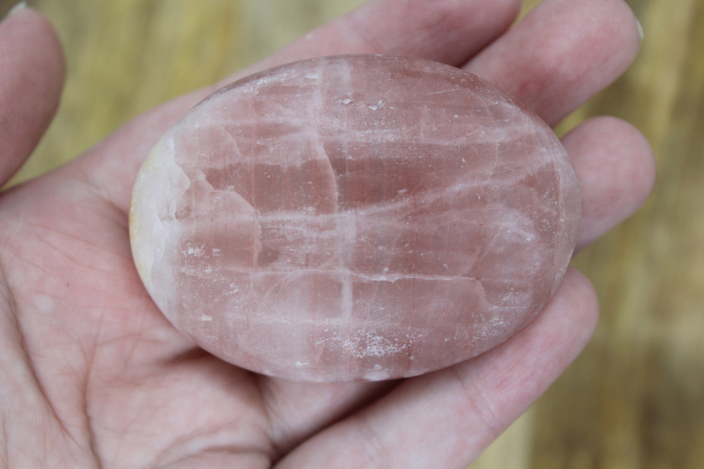 Pink Calcite Palm Stone