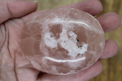 Pink Calcite Palm Stone